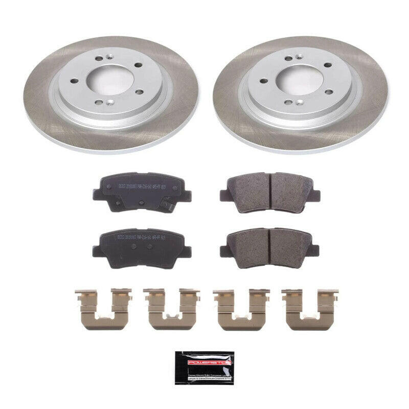 Power Stop 17-20 Kia Soul EV Rear Semi-Coated Rotor Kit Brake Kits - Performance Blank PowerStop