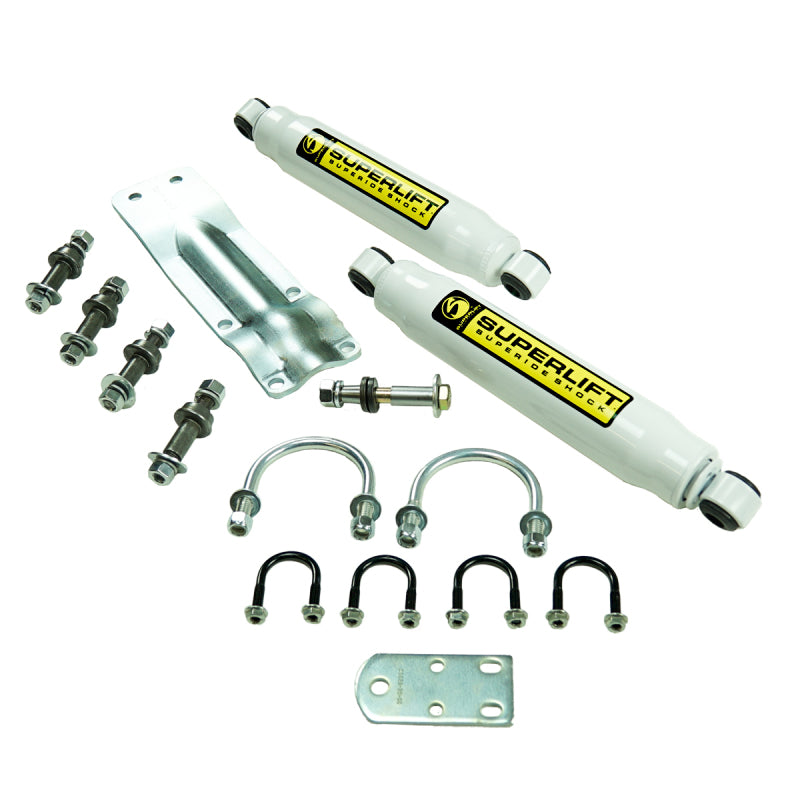 Superlift 73-91 GM 1/2 and 3/4 Ton 4WD Vehicles Solid Axle Dual Steering Stabilizer Kit Steering Stabilizer Superlift