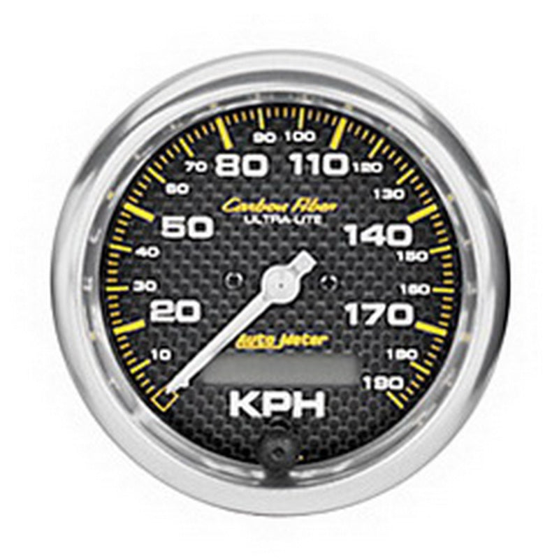 Autometer Carbon Fiber 85.7mm 190 KPH Range Speedometer Elect. Programmable Gauge Gauges AutoMeter