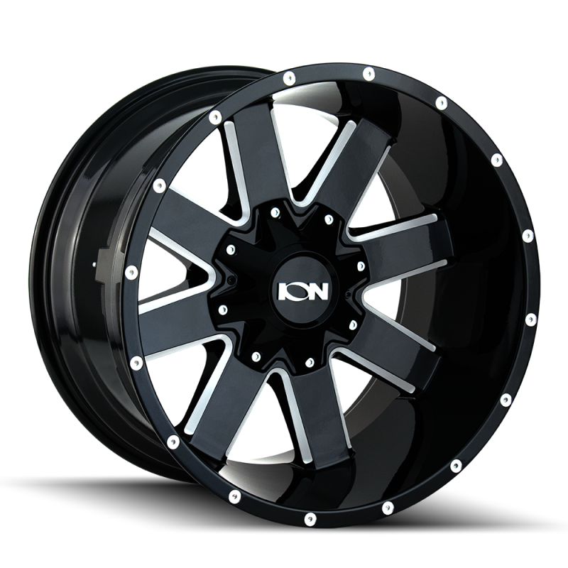 ION Type 141 17x9 / 5x127 BP / -12mm Offset / 87mm Hub Gloss Black Milled Wheel Wheels - Cast ION Wheels