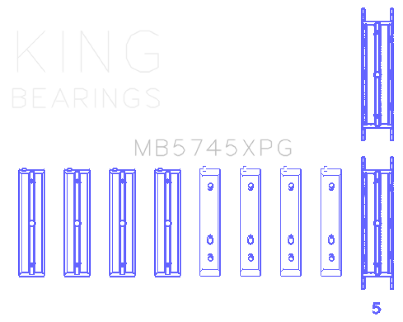 King Engine Bearings Subaru FA20 FB20 Performance Tri-Metal Main Bearing Set - Size +.025mm Bearings King Engine Bearings