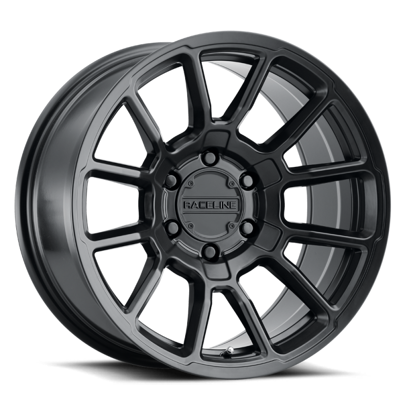 Raceline 950B Gauge 16x8in / 5x127 BP / 0mm Offset / 78.1mm Bore - Satin Black Wheel Wheels - Cast Raceline