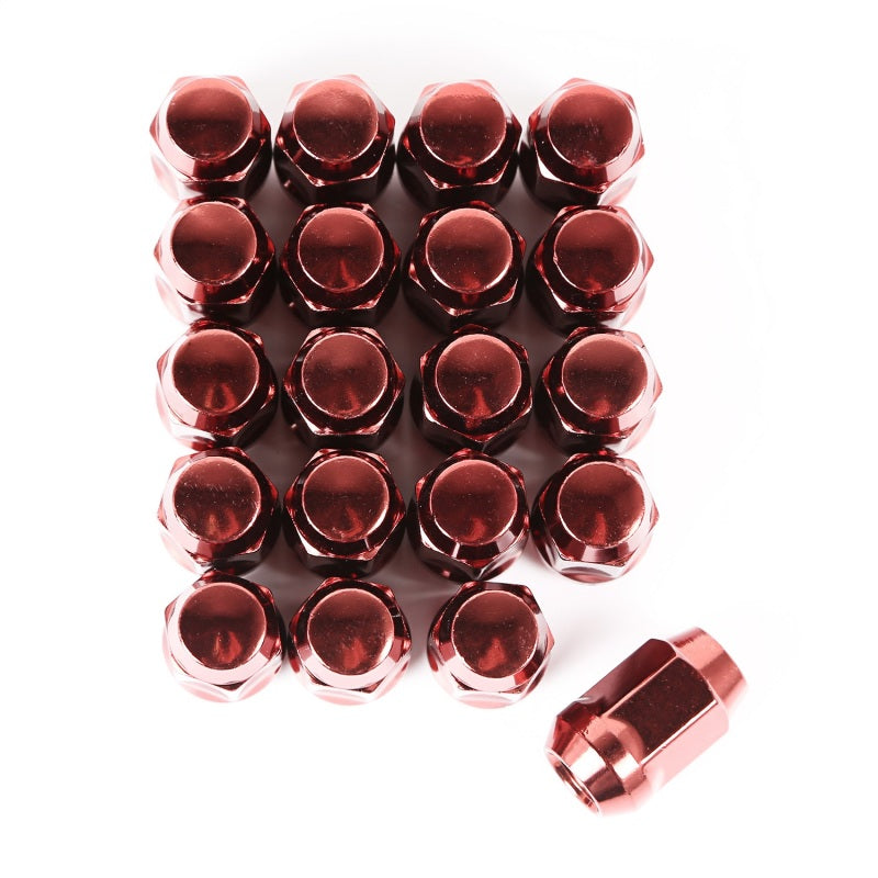 Rugged Ridge Wheel Lug Nut Set of 20 Red 1/2-20 Lug Nuts Rugged Ridge