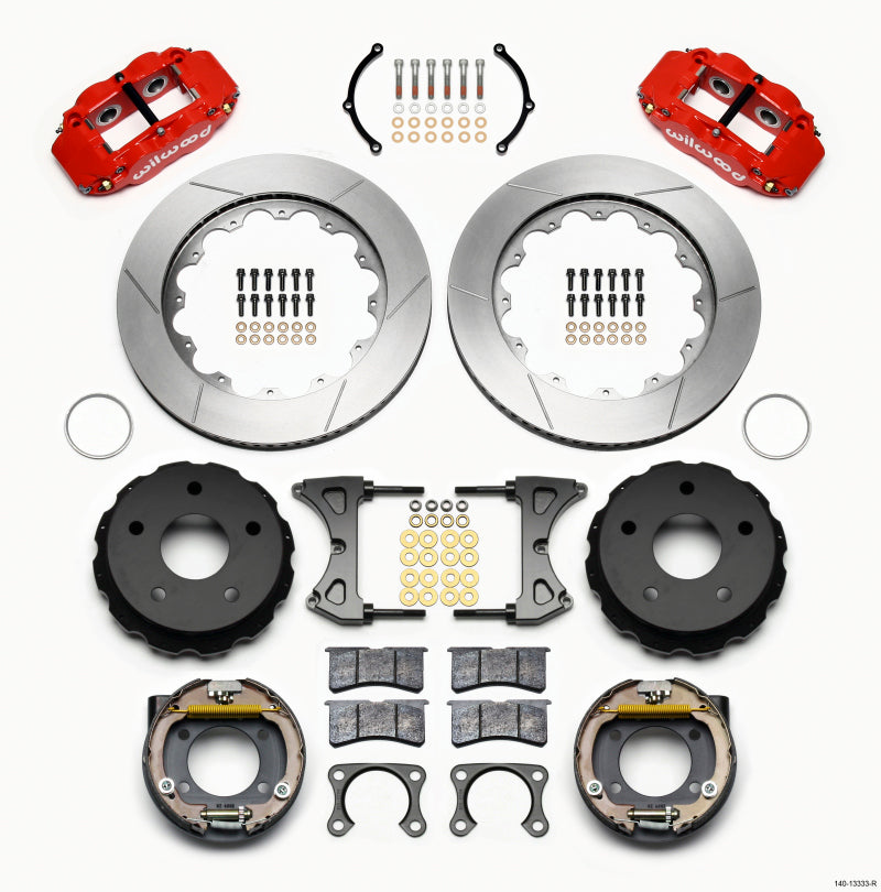 Wilwood Narrow Superlite 4R Rear P-Brk Kit 14.00in Red Big Ford 2.36in Off Bronco 5 x 5.50 Big Brake Kits Wilwood