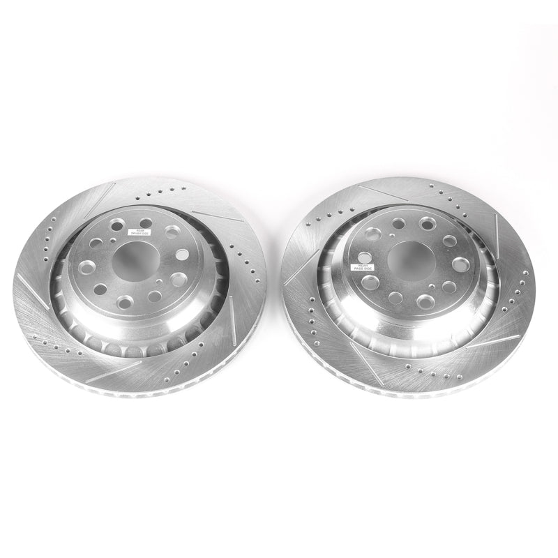 Power Stop 07-17 Lexus LS460 Rear Evolution Drilled & Slotted Rotors - Pair Brake Rotors - Slot & Drilled PowerStop