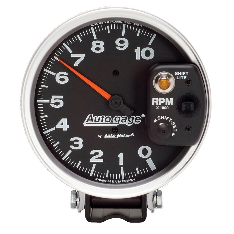 Autometer AutoGage 5in / 10k RPM / Pedestal Mount Black Tachometer w/ Shift Light Gauges AutoMeter