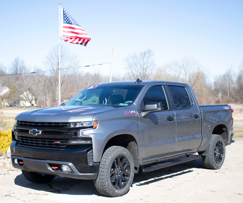 Fishbone Offroad 2019+ Chevrolet Silverado 1500 Double Cab Oval Side Steps - Black Textured Side Steps Fishbone Offroad