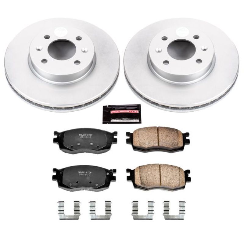 Power Stop 06-11 Hyundai Accent Front Z17 Evolution Geomet Coated Brake Kit Brake Kits - Performance Blank PowerStop