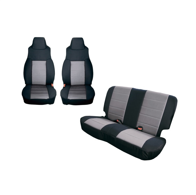 Rugged Ridge Seat Cover Kit Black/Gray 97-02 Jeep Wrangler TJ Seat Covers Rugged Ridge