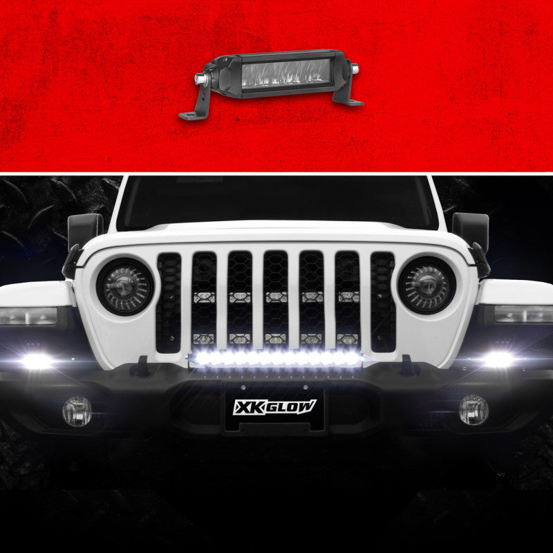 XK Glow Razor Light Bar Auxiliary High Beam Driving No Wire & Switch 6in Light Accessories and Wiring XKGLOW