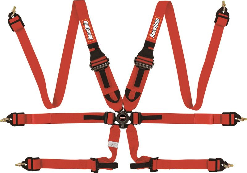RaceQuip Red FIA CAMLOCK 6pt 2in Pull Down Lap FHR Seat Belts & Harnesses Racequip