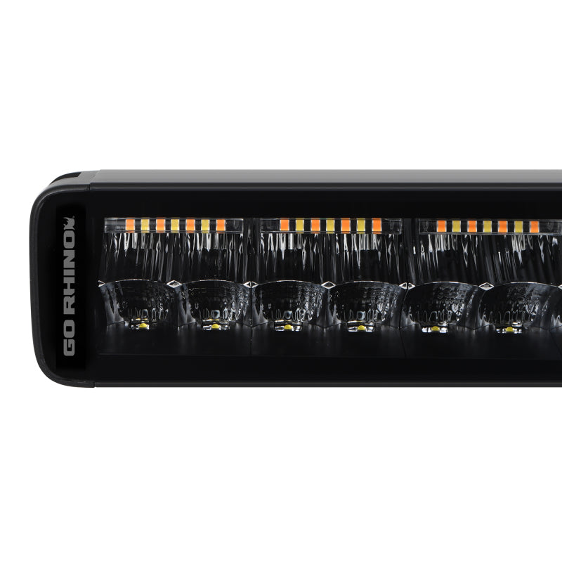 Go Rhino Universal Blackout Combo Series 50in Double Row LED Light Bar w/ Amber Lighting - Black Bed Racks Go Rhino