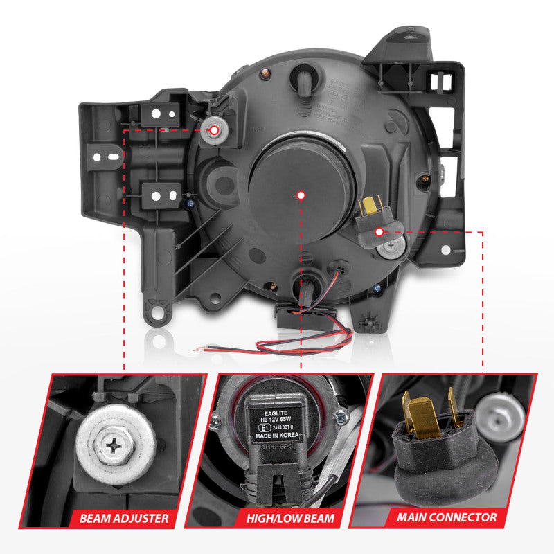 ANZO 2007-2013 Toyota Fj Cruiser Projector Headlights w/ Halo Chrome Headlights ANZO