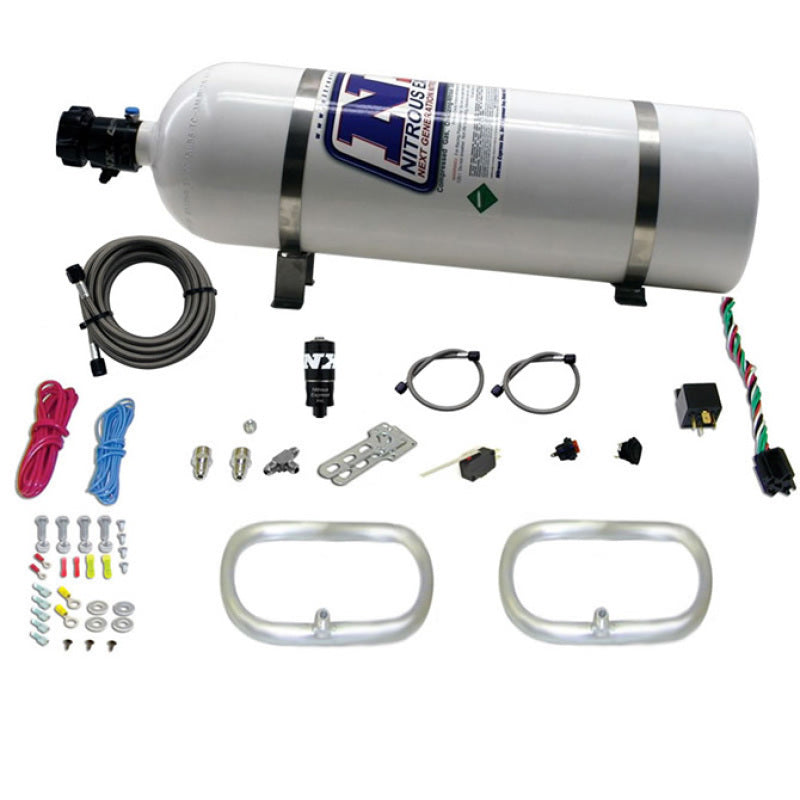 Nitrous Express Dual Ntercooler Ring System (2 - 6 x 6 Rings) w/15lb Bottle Intercooler Sprayers Nitrous Express