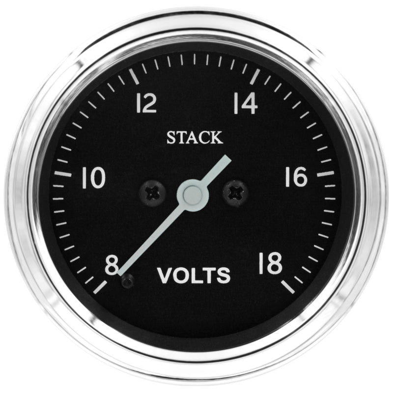 Autometer Stack 52mm 8-18V Pro Stepper Motor Battery Voltage Gauge - Classic Gauges AutoMeter