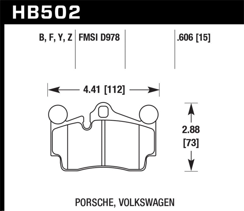 Hawk Porsche / Volkswagen Performance Ceramic Street Rear Brake Pads Brake Pads - Performance Hawk Performance