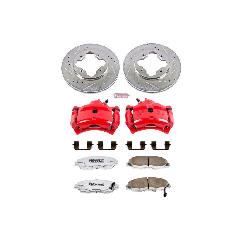 Power Stop 1997 Acura CL Front Z26 Street Warrior Brake Kit w/Calipers Brake Kits - Performance D&S PowerStop