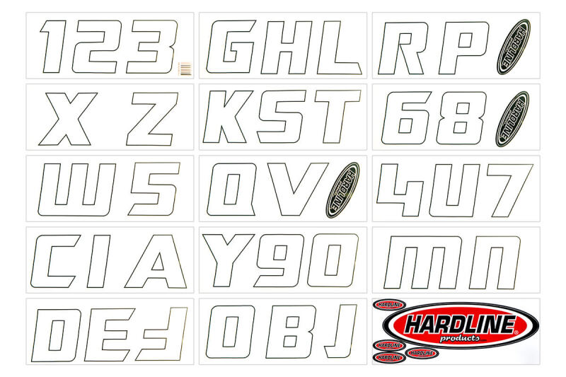 Hardline Boat Lettering Registration Installation Kit 3 in. - 900 White Stickers/Decals/Banners Hardline