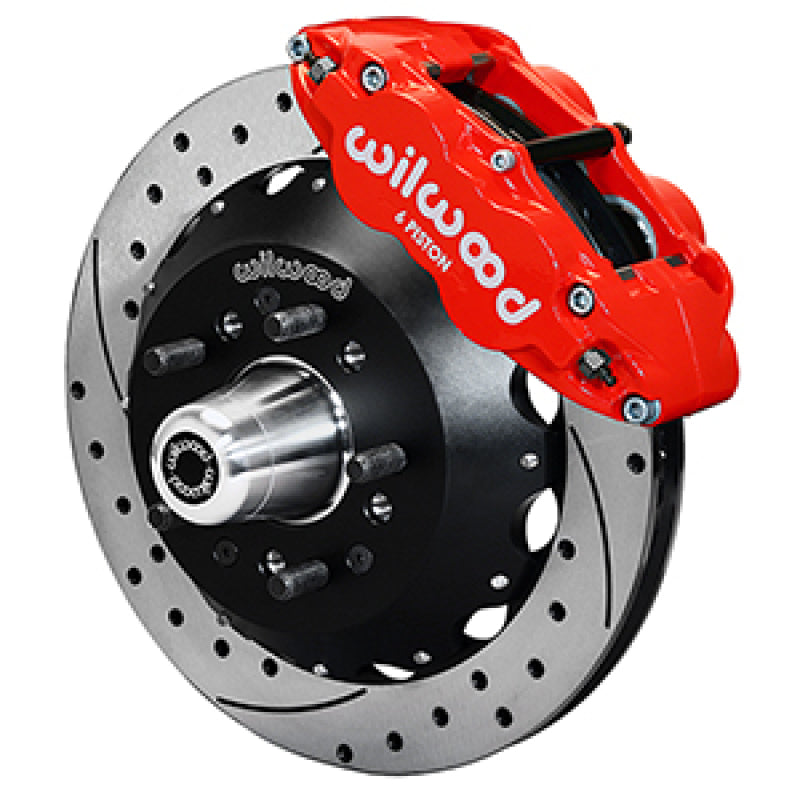 Wilwood 55-57 Chevy Bel Air Superlite 6R Kit, 5 x 4.50in/4.75in Hub - 12.88in D&S Rotor - Red Big Brake Kits Wilwood