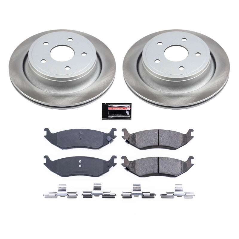 Power Stop 19-22 Ram 1500 Classic Rear Semi-Coated Rotor Kit Brake Kits - Performance Blank PowerStop