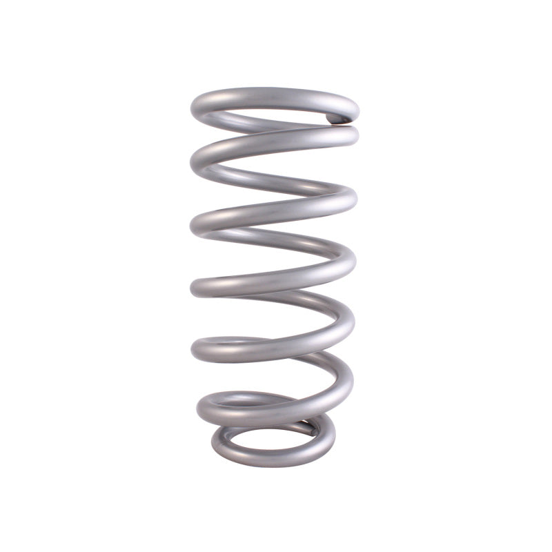 QA1 3-1/2in ID Tapered High Travel Spring - 10in Length x 600lbs/in - Silver Powder Coated Coilover Springs QA1