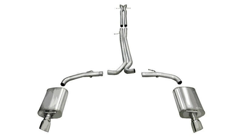 Corsa 2010-2019 Ford Taurus SHO 3.5L V6 Turbo Polished Sport Cat-Back Exhaust Catback CORSA Performance