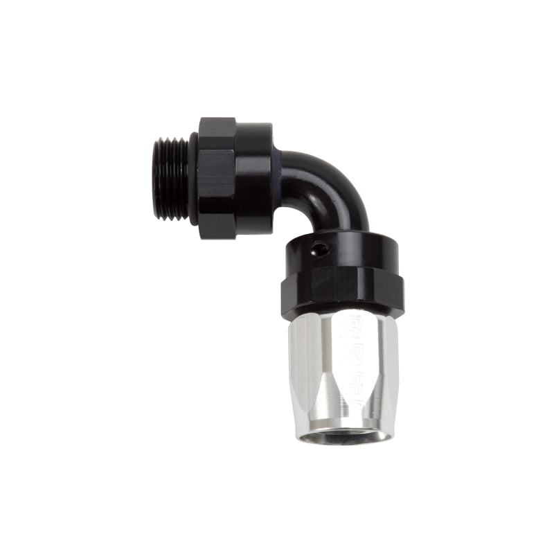 Russell Performance Hose End #8 Hose to #8 Radius Inlet Port 90 Deg Blk/Clr Fittings Russell