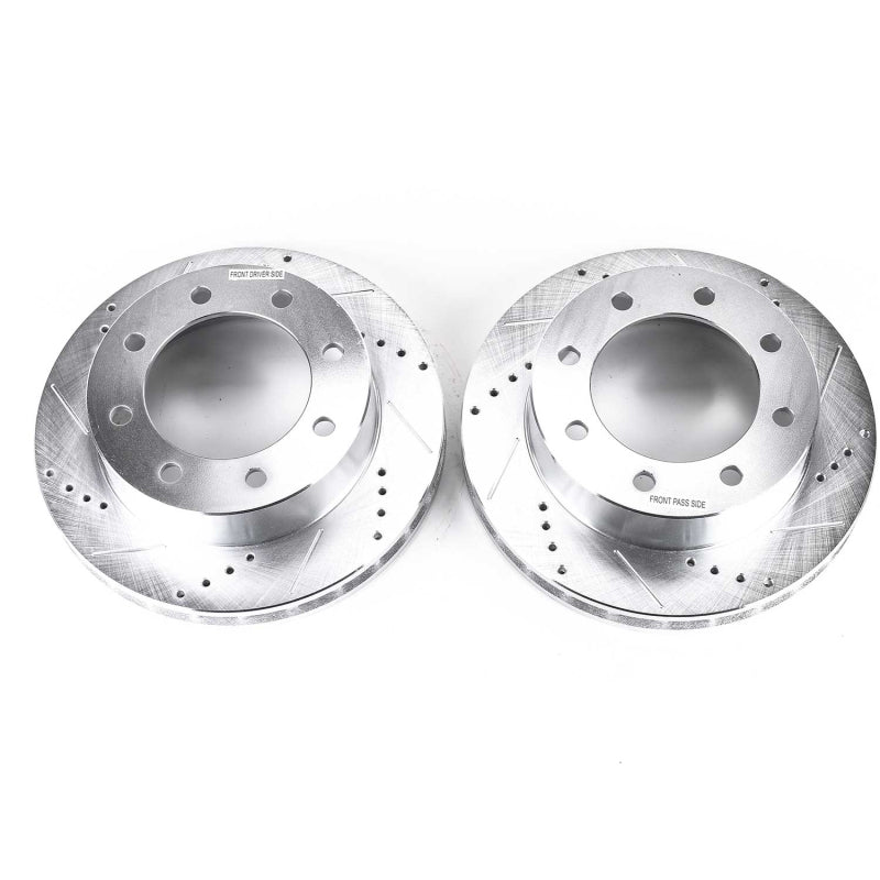 Power Stop 1999 Ford F-250 Super Duty Front Evolution Drilled & Slotted Rotors - Pair Brake Rotors - Slot & Drilled PowerStop