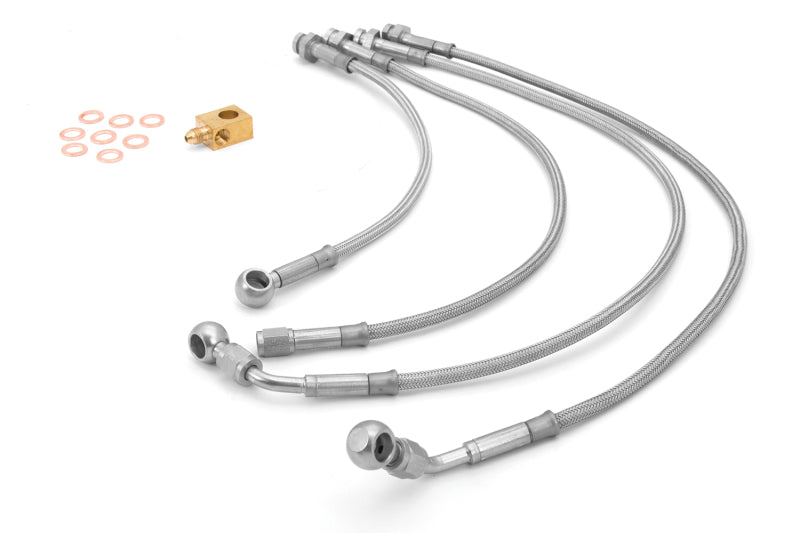 Rugged Ridge Brake Hose Kit Braided Stainless 07-18 Jeep Wrangler Brake Line Kits Rugged Ridge