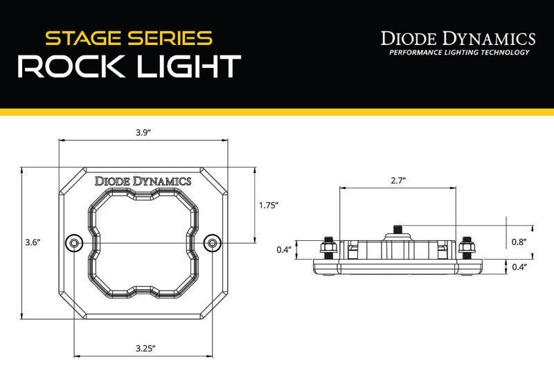 Diode Dynamics Stage Series Rock Light Flush Mount Adapter Kit (one) Light Accessories and Wiring Diode Dynamics