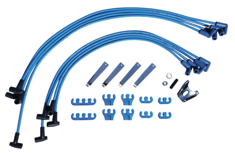 Moroso Chevrolet Small Block Ignition Wire Dress-Up Kit - HEI - Blue Max - Spiral Core Spark Plug Wire Sets Moroso