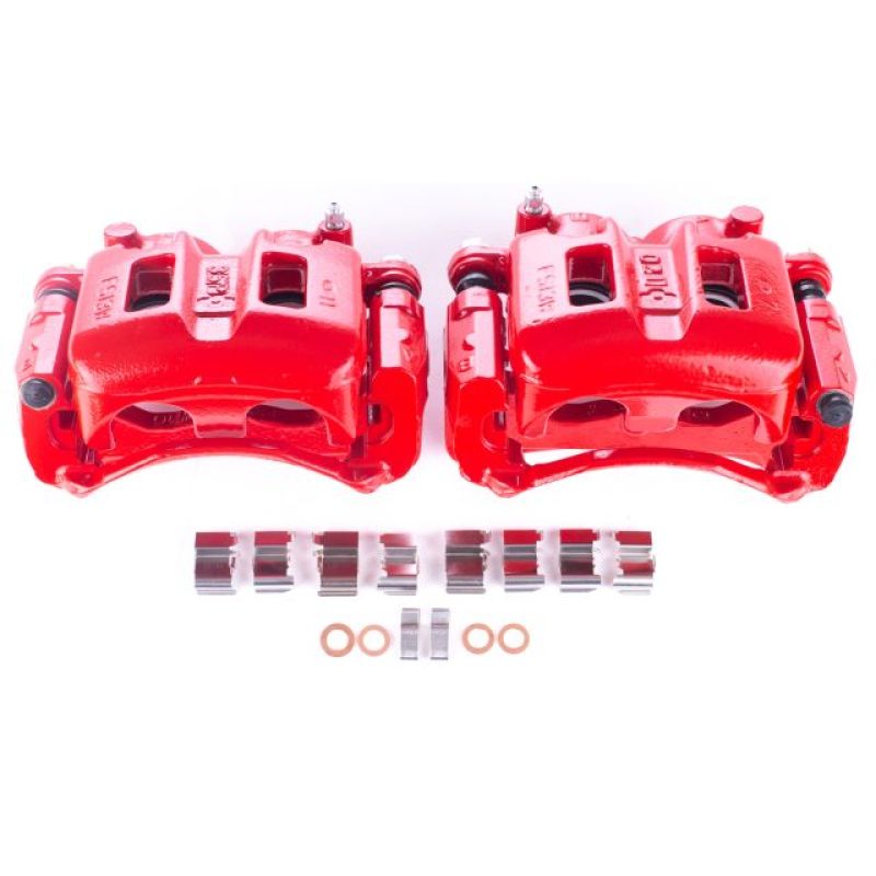 Power Stop 01-06 Mitsubishi Montero Front Red Calipers w/Brackets - Pair Brake Calipers - Perf PowerStop