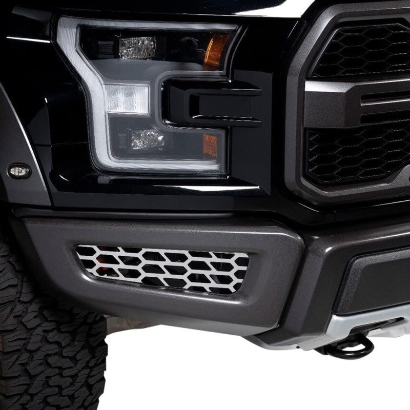 Putco 18-20 Ford F-150 Raptor - Hex Shield - Polished SS Bumper Grille Inserts Grilles Putco