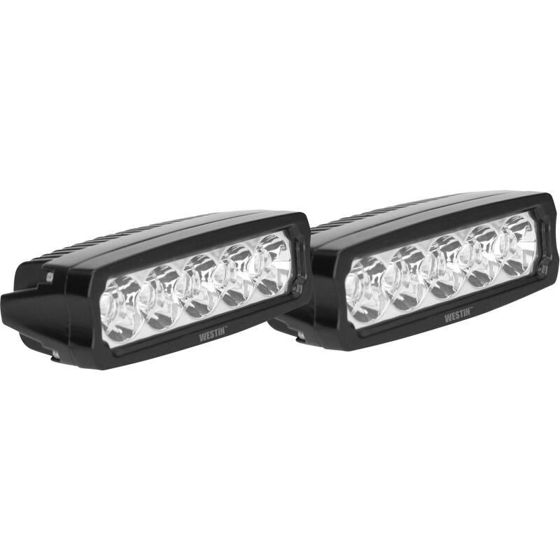 Westin Fusion5 LED Light Bar Single Row 5.5 inch Flex w/3W Epistar (Set of 2) - Black Light Bars & Cubes Westin