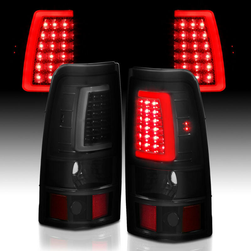 ANZO 2003-2006 Chevy Silverado 1500 LED Taillights Plank Style Black w/Smoke Lens Tail Lights ANZO