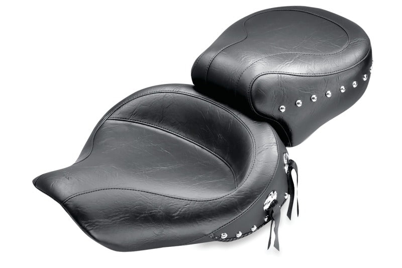 Mustang 91-05 Harley Dyna Wide Touring 1PC Seat w/Studs - Black One-Piece Motorcycle Seats Mustang Motorcycle