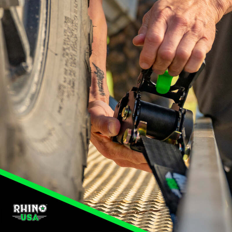 Rhino USA Retractable Ratchet Straps (4Pk 1Inx10Ft) (Blue) Tow Straps Rhino USA