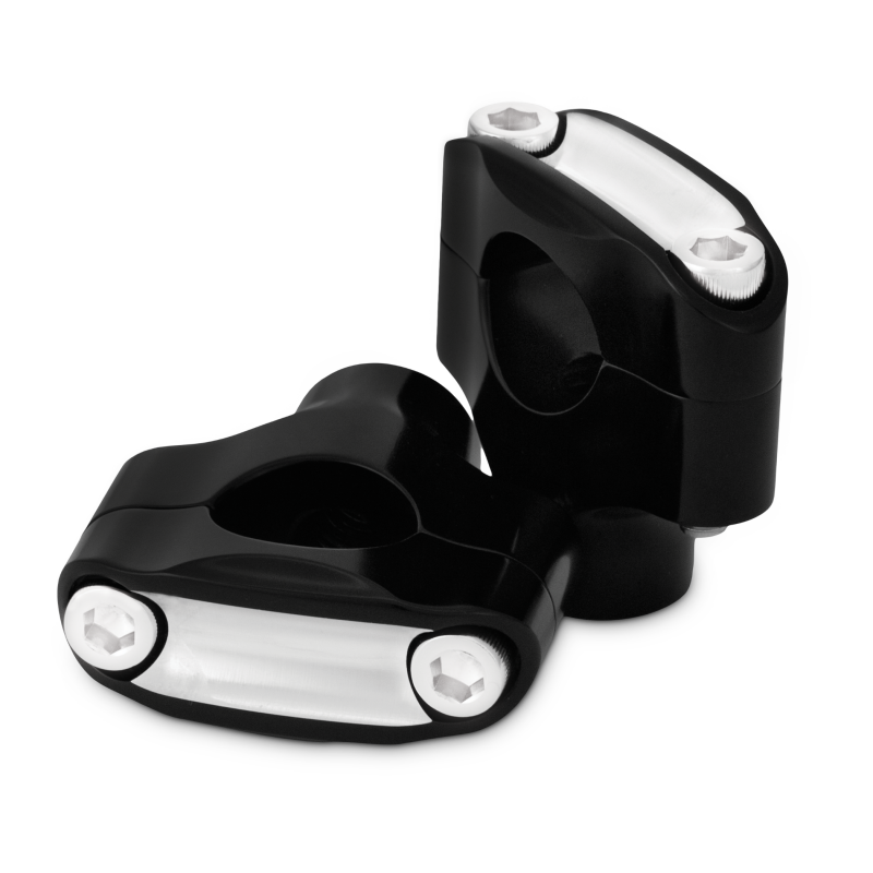 Burly Brand Reaper Riser Clamp 2-Bolt 1-1/2in Tall for 1in Bar, Set - Black Machined Handlebars Burly Brand