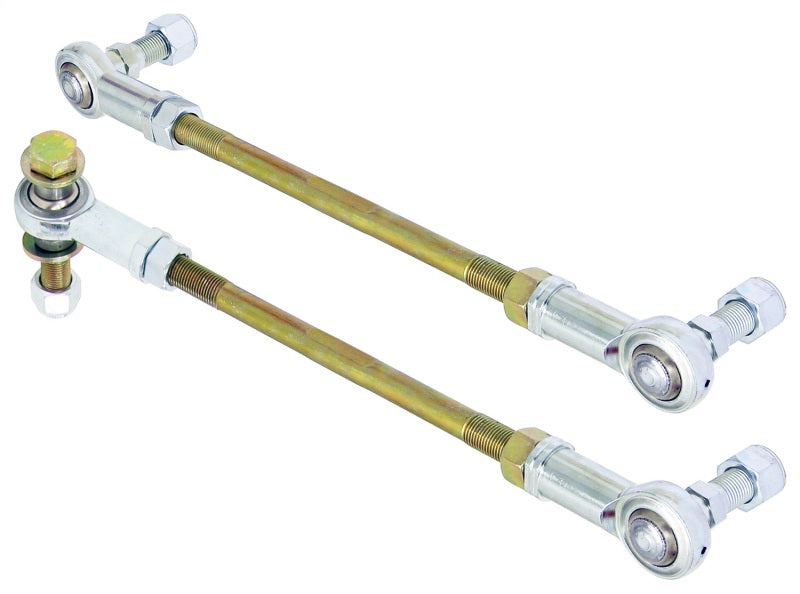 RockJock JL/JT Front Adjustable Sway Bar End Link Kit 10 1/2in Long Rods w/ Heims Sway Bar Endlinks RockJock