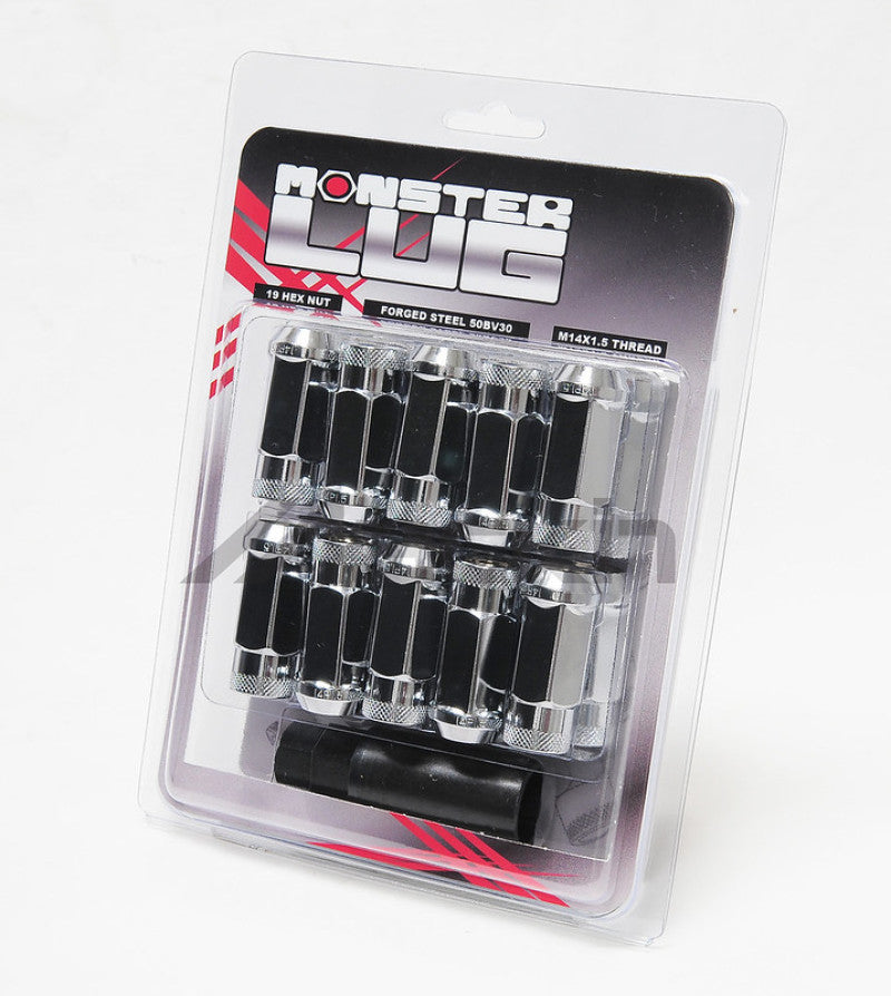 Wheel Mate Monster Open End Lug Nut Set of 20 - Chrome 35mm 12x1.50 Lug Nuts Wheel Mate