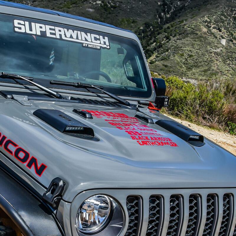 Westin 18-20 Jeep Wrangler JL 2dr LED Hood Scoops - Textured Black Hood Vents Westin