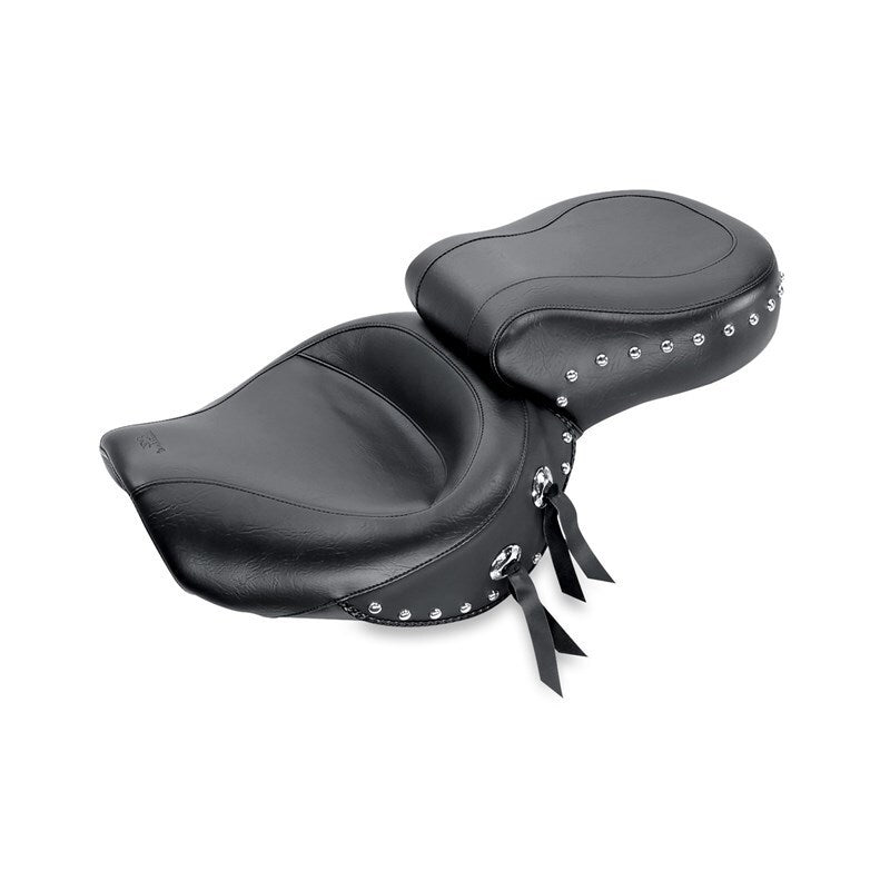 Mustang 06-17 Harley Dyna Wide Touring 1PC Seat w/Studs - Black One-Piece Motorcycle Seats Mustang Motorcycle