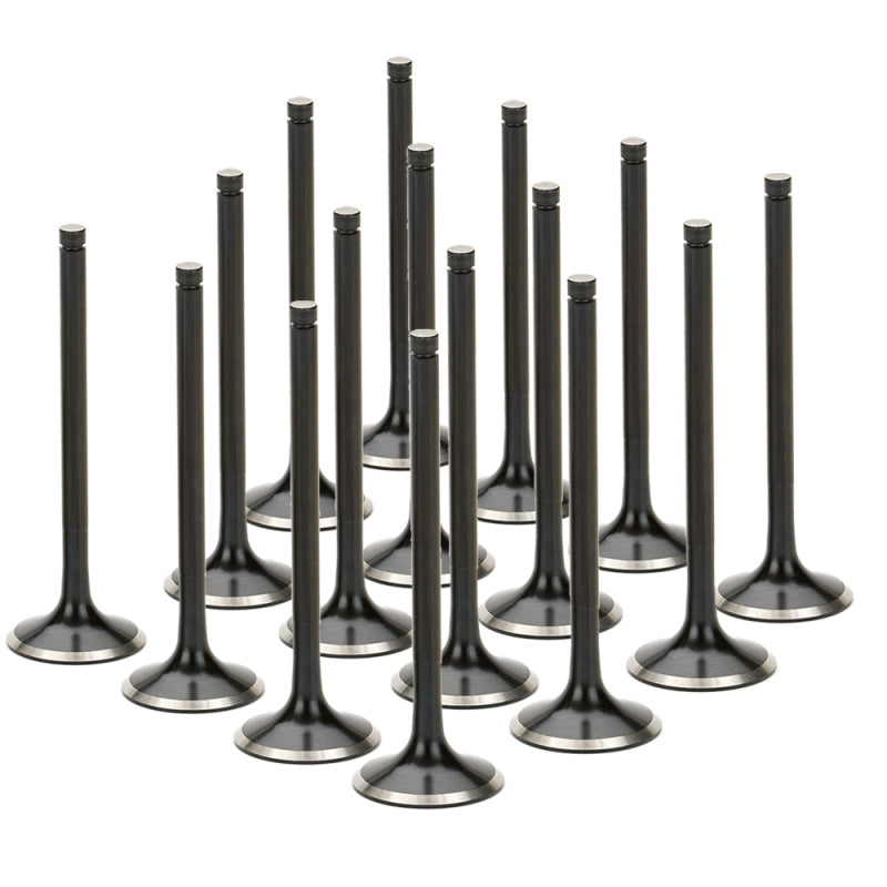 Supertech Nissan VK56DE Black Nitrided Exhaust Valve- +1mm Oversize - Set of 16 Valves Supertech