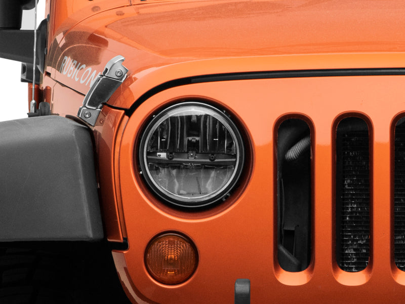 Raxiom 97-18 Jeep Wrangler TJ/JK Axial Series LED Headlights- Black Housing (Clear Lens) Headlights Raxiom