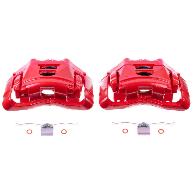 Power Stop 05-09 Audi A4 Front Red Calipers w/Brackets - Pair Brake Calipers - Perf PowerStop