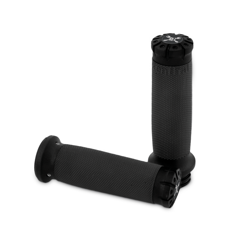 Burly Brand 08-24 H-D TBW Set Hawk Billet Handle Grip Set - Textured Black Grips Burly Brand