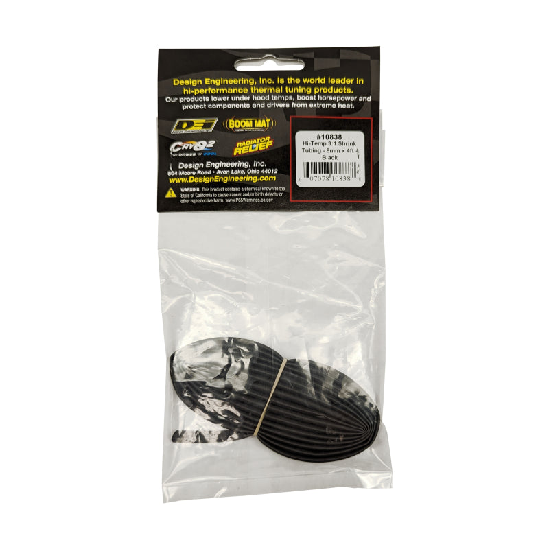 DEI Hi-Temp Shrink Tube 6mm x 4ft - Black Heat Shrink DEI