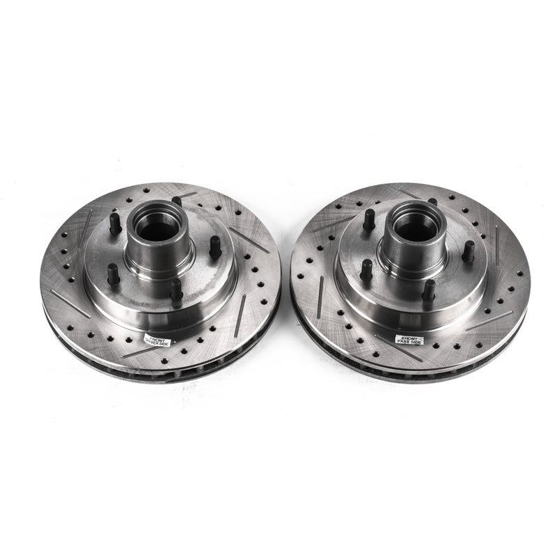 Power Stop 79-81 Buick Century Front Evolution Drilled & Slotted Rotors - Pair Brake Rotors - Slot & Drilled PowerStop