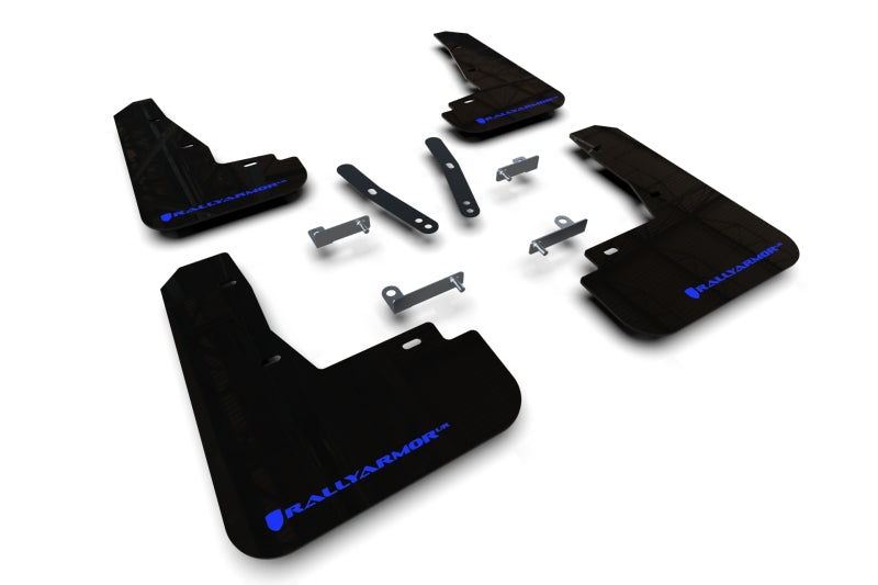 Rally Armor 22-25 Kia EV6 Black UR Mud Flap Blue Logo Mud Flaps Rally Armor