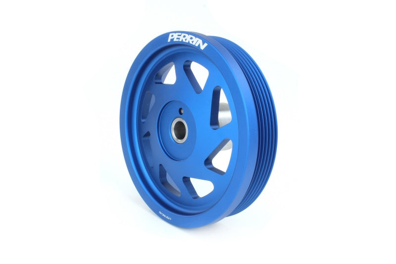 PERRIN 19-21 Subaru WRX / 16-18 Forester / 15-19 Legacy Lightweight Crank Pulley - Blue Pulleys - Crank, Underdrive Perrin Performance
